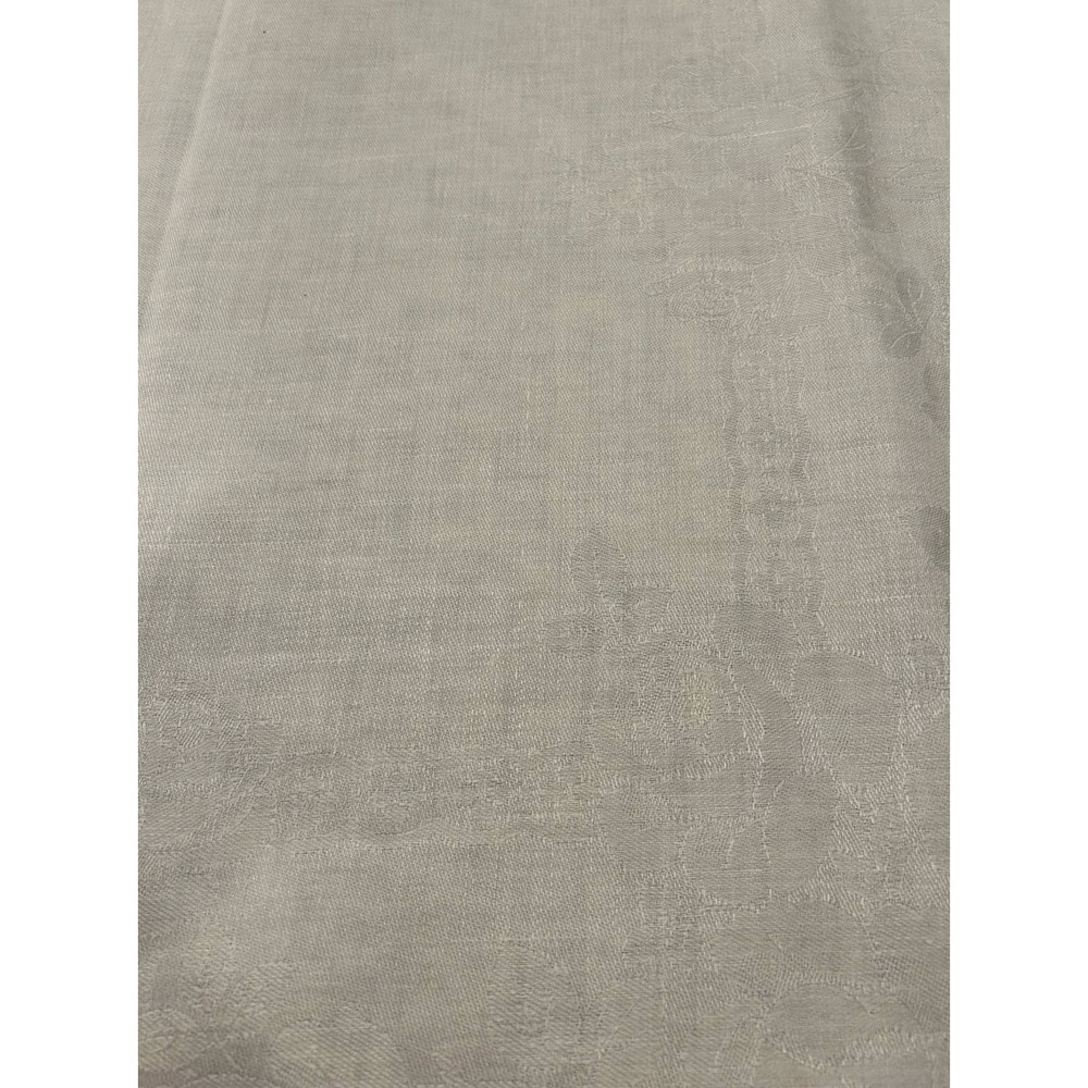 White on White Jaquard Tablecloth with Small Eyelet Border